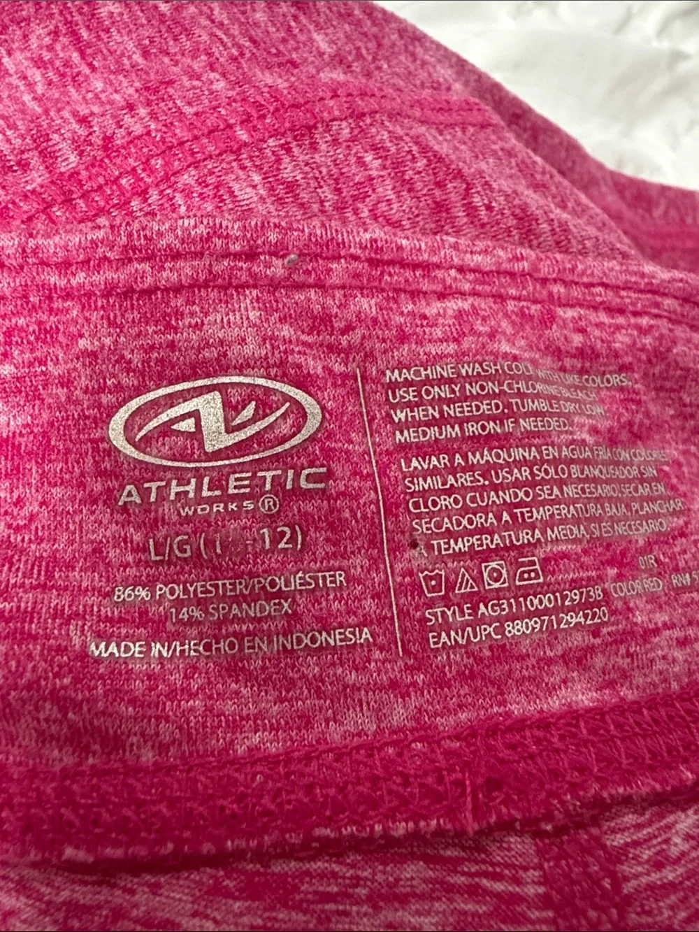 Athletic Works Pink Heather Girls' Performance Leggings